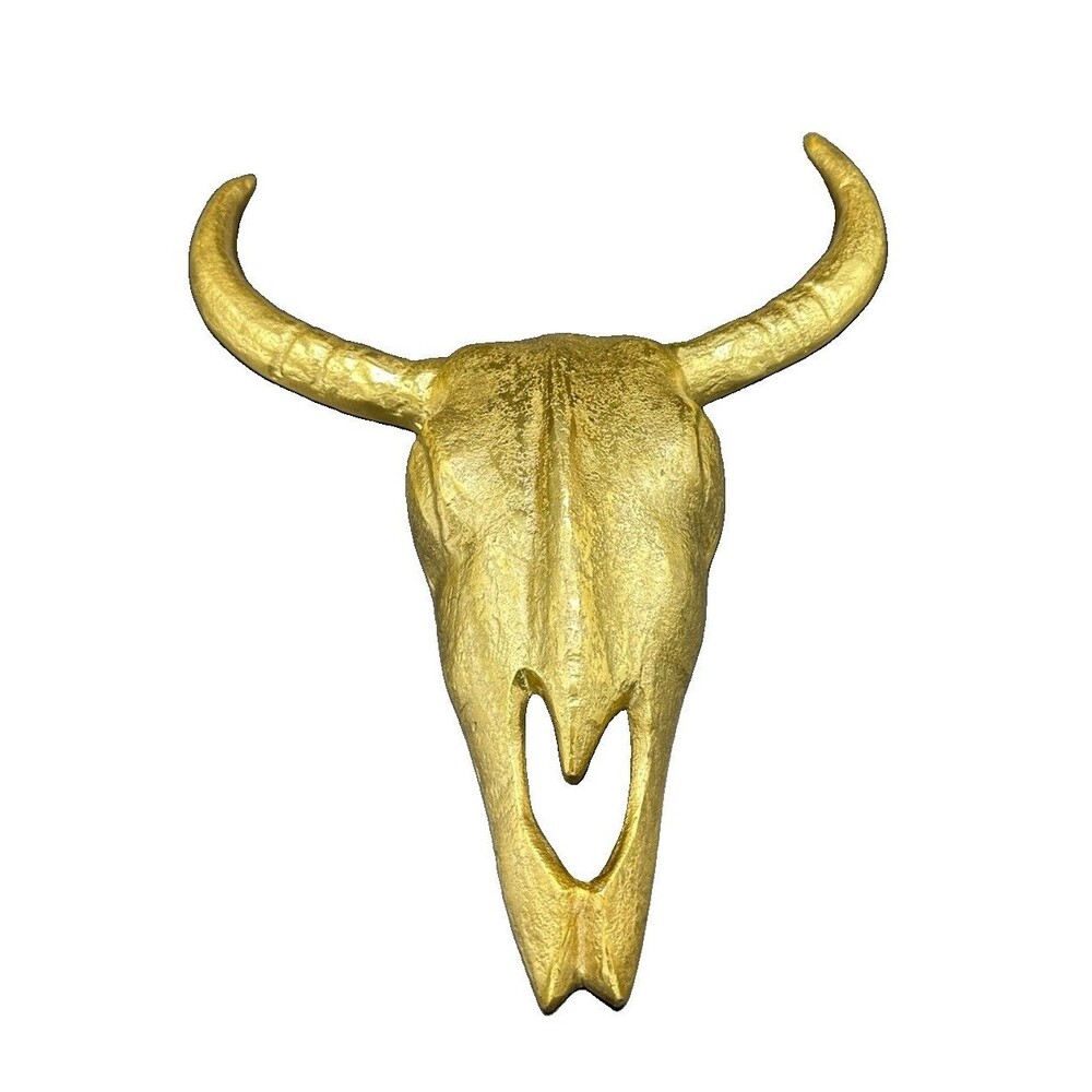 VTG WESTERN LONGHORN SKULL WALL HANGING SCULPTURE